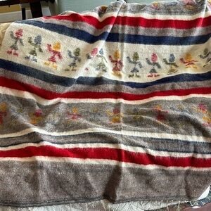 Ethnic wool striped blanket